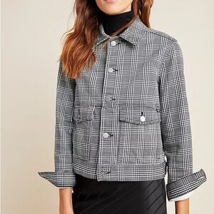 AG The Evonne Plaid Trucker Jacket anthropologie S